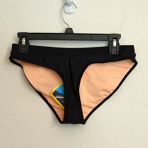 Fabletics Black Perforated Valentina Bikini Bottom Swim - Picture 2 of 7